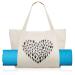 Yoga Mat Canvas Tote Bag with Mat Carrier Pocket Yoga Mat Carrier Shoulder Bag for Women Men Pilates, Gym, Travel, Beach