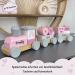 Personalized Pink Railway Train Gift for Girls | Custom Wooden Train with Names & Dates | Ideal Personalized Baby Gifts - Buy Online on SooperMarket.com