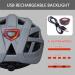 Adult Bike Helmet with Light - Matte Gray - L(23-24 in/59-61cm) | Mountain Road Bicycle Helmet for Men and Women - Buy Online on SooperMarket.com