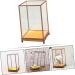 ORFOFE Box Wood Carving Glass Cover clear display stand buddha display stand Display Accessory toy shelf 17x12cm Assorted Color - Buy Online on SooperMarket.com