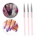 3pcs Nail Art Dotting Liner Brush Set with Rhinestone Handle - Pink Manicure Tools - Buy Online on SooperMarket.com