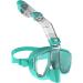 Bairuifu Dry Top Foldable Snorkel Mask Set 180 Degree Panoramic Anti Fog Anti Leak Scuba Diving Mask with Camera Mount Snorkeling Gear for Adults Men Women Youth Kids Light Blue Large