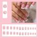 Justotry 24 Pcs Heart Square Short Milky French Press on Nails - Glitter Fake Nails Medium with Nail Glue - Pink Stick on Nails for Women - Squoval Nails for Nail Art - Buy Online on SooperMarket.com