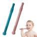 Baby bite tube hollow bite tube baby-soft food-silicone bite toy for toddlers with breastfeeding bite for babies 0-6 months sensory exploration and tooth relief (blue and pink)