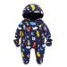 Lobmouse Baby Winter Snowsuit Jumpsuit Winter Boys Girls Romper Hooded Zipper Booties Toddler Infant Coat Outfit Snow Wear Suit Thick Warm 18-24Months Dark Blue Animals 18-24 Months