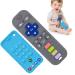 Silicone Remote Control Shape Baby Teething Toys 2 Pack Chew Toys for Baby Boys and Girls Teeth Early Sensory Toys Silicone Teether Toy for Babies 3-12 Months Grey+Blue