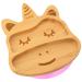 nohla - Luna The Unicorn - Bamboo Baby Weaning Suction Plate - 23cm x 20cm - Spill-Proof Suction Base - Ideal from 6 Months - 100% Bamboo & FDA Silicone - Organic & BPA-Free - Pink Luna the Unicorn Plate