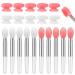 Newtay 20 Pcs Silicone Lip Brush Covers and Lip Brushes for Lipsticks, Lip Gloss, Lip Balm and Other Cream Makeup Products Pink White Pink,White