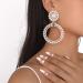 Chargances Boho Baroque Round Pearl Hoop Dangle Earrings with Crystal Accents - Gold | Fashion Stud Earrings for Women and Girls - Buy Online on SooperMarket.com