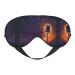 Microphone with Music Note Print Double-Sided Eye Mask Soft and Light Blocking for Enhancing Sleep Quality