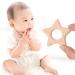 ABOOFAN 5pcs Wooden Star Teething Rings for Babies - Khaki | Baby Chew Toy with Silicone Teether | 5.5x5.5cm - Buy Online on SooperMarket.com