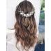 KOMUNJ Silver Bride Headband Crystal Bridal Hair Accessories Crystal Headpieces Flower Headband Bridal Hair Pieces Pearl Hair Accessories for Women and Girls (Silver) - Buy Online on SooperMarket.com