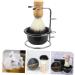 Beavorty Shaving Foam Bowl & Badger Brush Set - Essential Men's Grooming Kit for Travel | Black 12x8.5cm - Buy Online on SooperMarket.com