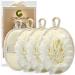 Crovin Bath Shower Pouf Sponge - 4 Packs Exfoliating Mesh Pouf Sponge-Large 5x7 Premium Loofah Shower Scrubber for Men and Women-Elastic Hand Strap Body Brush to Soothe, Cleanse Your Skin 4 Count (Pack of 1) 4.0