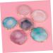 KALLORY Makeup Pallet Round Tray Nail Painting Tray Manicure Resin Palette Gel Finished Nail Art Nail Polish Medium Purple - Buy Online on SooperMarket.com