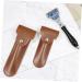 NOLITOY Manual Razor Travel Cover - Brown PU Shaver Storage Case (16.5x4.2x1CM) | International Shipping Available - Buy Online on SooperMarket.com