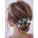 Earent Bride Wedding Turquoise Hair Pins Leaf Hair Accessories Crystal Headpieces Bridal Hair Pieces for Women and Girls(Pack of 2)