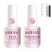 SAVILAND 15PCS No Wipe Gel Base and Top Coat Set -15ml*2 Large Capacity  Shiny Gel Polish Base and Top Gel Coat Soak Off Clear Gel Polish Nail Accessories  for Starters Nail Salon Home DIY Ideal Gift