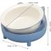 Elevated Blue Ceramic Cat Bowl - Increased Ceramic Food Bowls for Cats & Kittens - Durable Inclined Design - Buy Online on SooperMarket.com