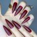 Redykat 24PCS XL Stiletto Matte Press On Nails - Salon Quality Extra Long Dark Red False Nails for Quick Home Manicure - Buy Online on SooperMarket.com