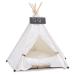 Pet Teepee with Cushion for Dogs and Cats Puppies House with Bed Pet Tent Bed Indoor Outdoor Modern