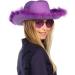 Funcredible Purple Cowgirl Hat with Glasses | Western Rodeo Costume Accessories for Women, Girls, and Kids - Buy Online on SooperMarket.com