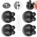 Aot 4 piece of glue hooks wall hook silicone toothbrush holder hook self -adhesive elastic cable holder key hook pen holder razor bracket shower for bathroom kitchen secretariat (black) 4x black