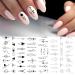 Geometric Heart & English Letter Nail Art Stickers - 6 Sheets - Buy Online on SooperMarket.com