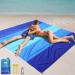 WIWIGO Beach Blanket, Sandproof Beach Mat 79" X 83" /10'x9'for 2-8 Adults Waterproof Quick Drying Outdoor Picnic Mat for Travel, Camping, Hiking Blue 79" X 83"