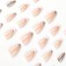 Justotry 24 Pcs Gold Glitter Almond Short False Nails - French Press on Nails | Trendy Nude Fake Nails with Glue | Stiletto Medium Stick on Nails for Women - Buy Online on SooperMarket.com