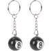 Aboiledy 2 Pieces Billiard Ball Keychain Creative Black 8 Ball Key Ring for Happiness | 25mm Plastic Keychain for Pool Enthusiasts - Buy Online on SooperMarket.com