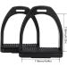 Doact Iron Stirrups for Adolescents & Adults - Secure Black Rubber & Plastic Dressage Stirrups | Medium 13 | Perfect for Children & Horses - Buy Online on SooperMarket.com