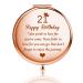 BNQL 21st Birthday Gifts Mirror 21 Year Old Birthday Gifts for Her Happy 21 Birthday Pocket Makeup Mirror with 2 x 1x Magnification Turning 21 Gifts (Rose Gold)