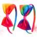 Rainbow Loop Hair Straps - 4 Pack Colorful Satin Hair Bands for Women & Girls | Large Rainbow Hair Ropes - Buy Online on SooperMarket.com