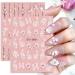 carrub 5D Embossed Flower Nail Art Stickers 4 Sheets Self-Adhesive Decals Floral Design Nail Decoration for Women - Buy Online on SooperMarket.com