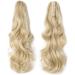 Silk-co 18inch Bleach Blond Long Curly Ponytail Extensions Claw on Synthetic Clip in Hairpiece Pony Tail Extension 18inch (Pack of 1) Bleach Blond - Buy Online on SooperMarket.com