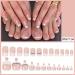White Rhinestone French Tip Press on Toenails - 48Pcs Full Cover False Nails for Women - Buy Online on SooperMarket.com