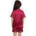 SWOMOG Kids Silk Pyjamas - Short Sleeve Satin PJs Set for Boys and Girls | Red | Ages 12-13 Years - Buy Online on SooperMarket.com