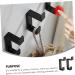 OSALADI 2pcs Up and Down Double Hook 2 Metal Clothes Home Storage Hook Towel Rack Double Fork 8.7x3cm Black - Buy Online on SooperMarket.com
