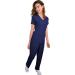 Green Town Women's Nurse Scrub Set GT4FLEX Straight Leg Cargo V-Neck, Navy/Indigo, Size Medium - Buy Online on SooperMarket.com