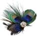 Peacock Hair Clip Natural Fascinator Barrette with Sparking Rhinestone  - Buy Online on SooperMarket.com