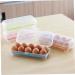 Mikikit Egg Storage Container 2pcs 10 Eggs Storage Container Egg Cartons Portable Egg Holder Egg Tray Refrigerator re-usable Green 24.5*10.5*7cm - Buy Online on SooperMarket.com