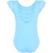 MOLLDAN Girls Dance Ballet Leotard | Short Sleeve | Criss Cross Straps | Ruffle Sleeve | Light Blue | Size 6-8 Years - Buy Online on SooperMarket.com