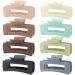 HQ-SITE 8 Pack Large Rectangle Hair Claw Clips - Strong Hold Matte Square Clips for Women - Non-slip Big Jaw Clips - Neutral Colors - 4.1 Inches - Buy Online on SooperMarket.com