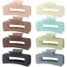 HQ-SITE 8 Pack 4.1 Inche Large Rectangle Hair Claw Clips Matte Square Hair Clips for Women Thick Hair Strong Hold jaw clip Big Non-slip Hair Clip Neutral Colors Large Size Neutral Color