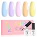 AILLSA Pastel Blue Gel Nail Polish Set Baby Yellow Lavender Purple Macaron Gel Polish with Base and Top Coat Long Lasting All Season Color Soak Off U V L ED Manicure Art Salon DIY at Home 7Pcs 8ML Blue Macaron