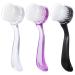 Soft Bristle Facial Cleansing Brush Raploy 3 Pack Face Scrubber and Cleanser Acrylic Handle for Face Exfoliating and Massage (Black Clear Purple) 5.24x1.38 Black clear purple