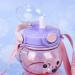 Kawaii Bear Straw Bottle - Large Capacity Portable Water Bottle with Strap and Straw - Pink Bear Shape for Outdoor Activities - Buy Online on SooperMarket.com