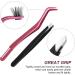 FADVAN Pink Stainless Steel Lash Applicator Tool Set - 2 Pcs Cluster Lash Tweezers with Eyebrow Tweezers for DIY Eyelash Extensions - Buy Online on SooperMarket.com