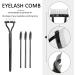 Steel Pin Eyelash Comb Set with Portable Metal Eyebrow Separator - 4pc Makeup Tool Kit - Buy Online on SooperMarket.com
